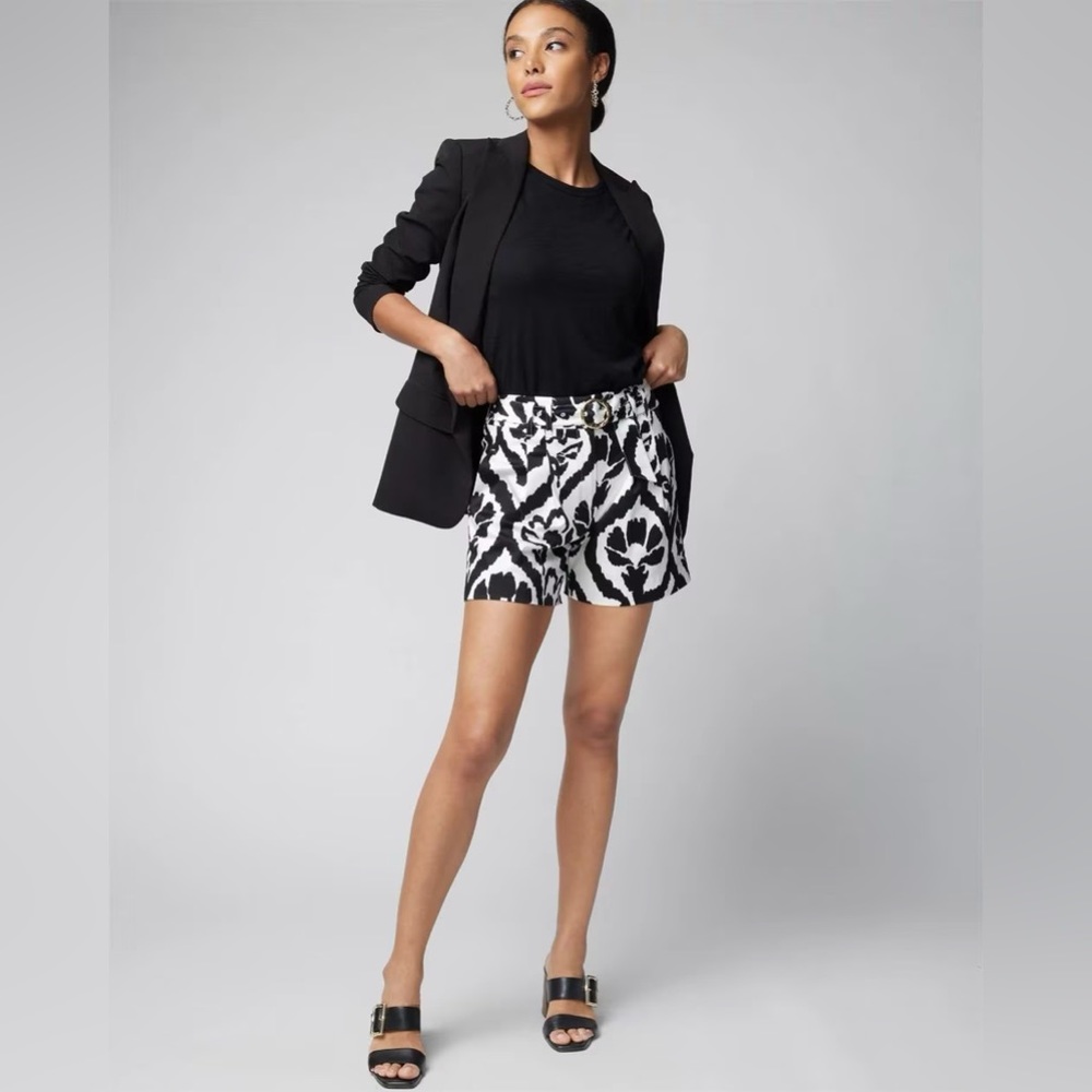White House Black Market Extra High-Rise Belted Sateen Short